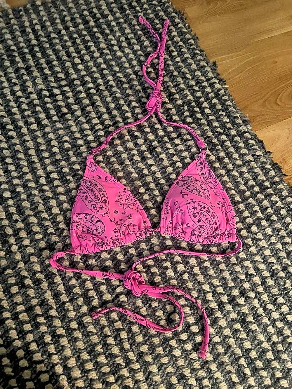 Pink bandana style bikini top